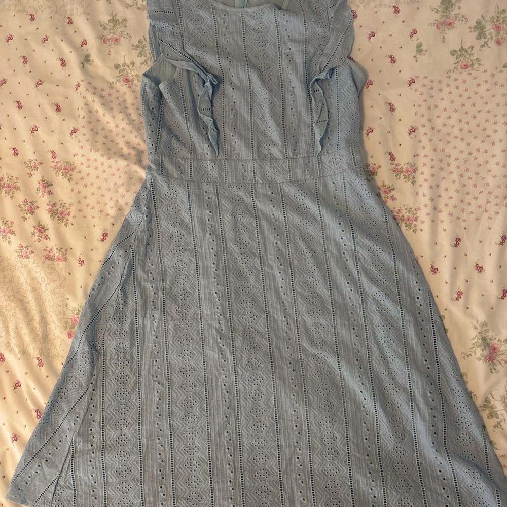Elegant Light Blue Ecowish Embroidered Dress (M)